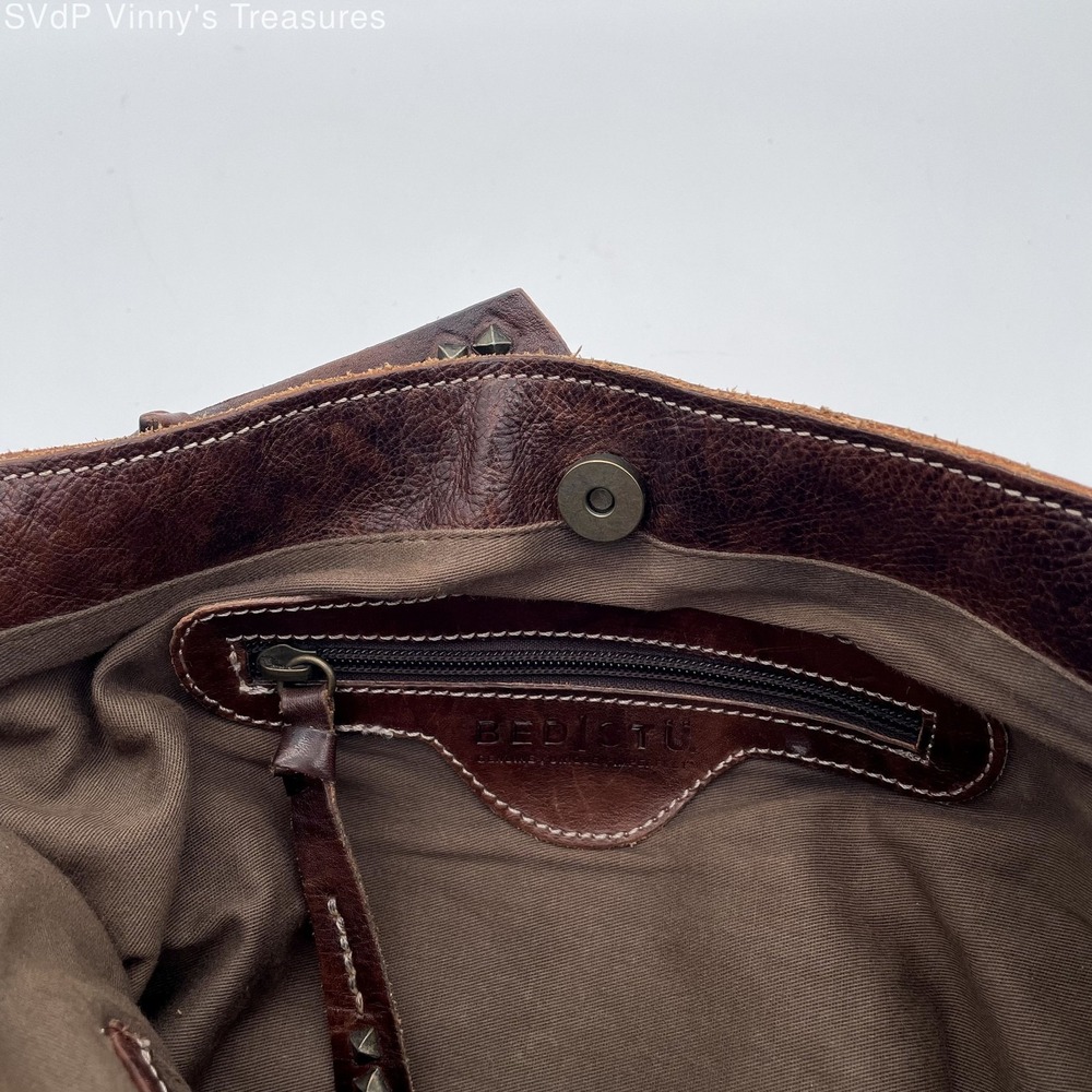 Bed StU 100%Genuine Leather Crossbody Messenger Satchel Cognac Dark Brown Travel - Picture 4 of 8